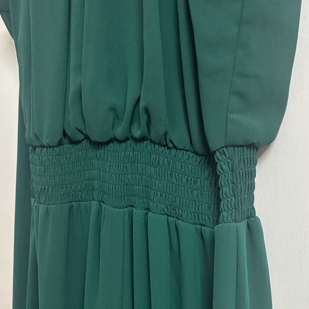 Vince Camuto Womens Georgette Smocked Halter Jumpsuit Green XS Dress - Picture 6 of 10